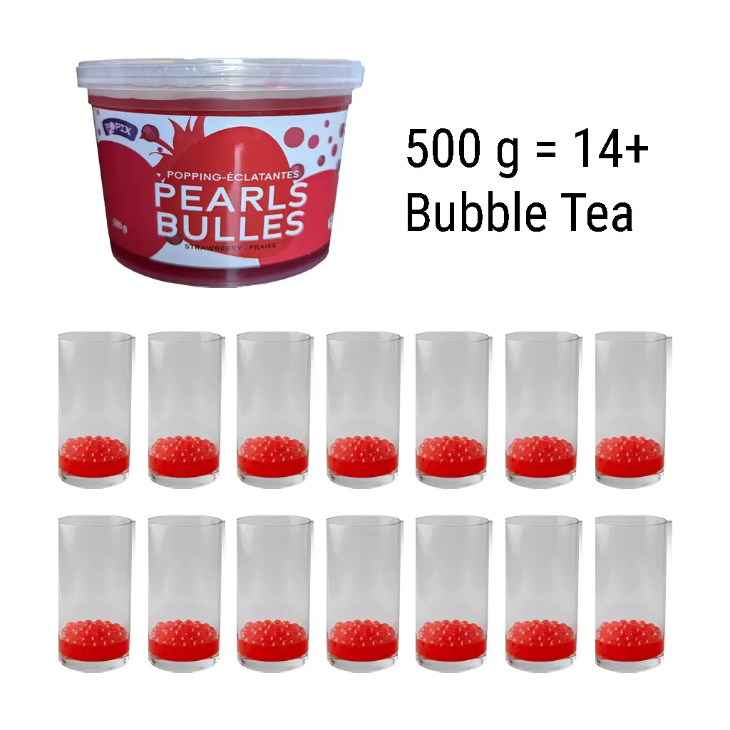 Popix strawberry 500 g tubs makes 14 and more bubble tea.webp