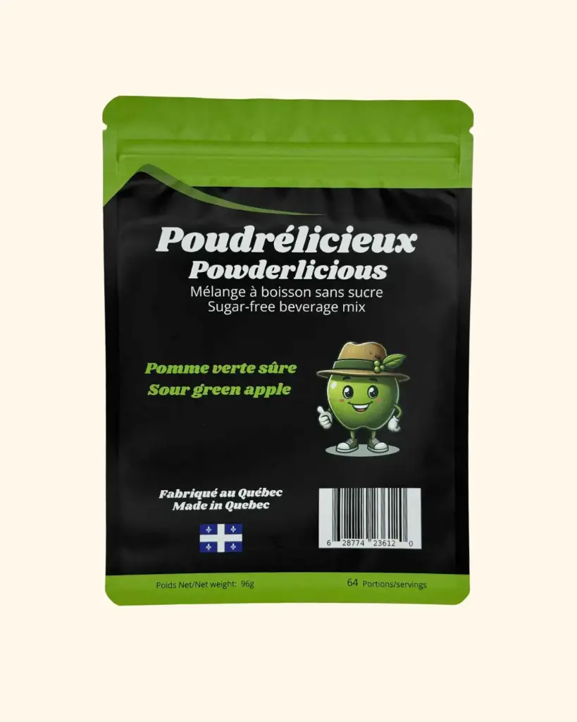 Powder drink mix w/o sugar - Sour green apple 96 g