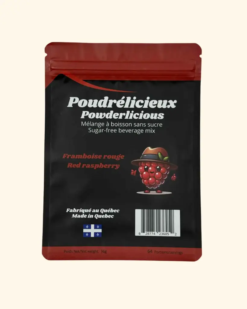 Mélange à boisson sans sucre - Framboise rouge 96 g  